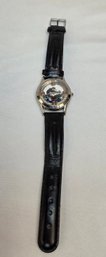 Warner Bros Tasmanian Devil Taz Harley Motorcycle Watch Leather Band