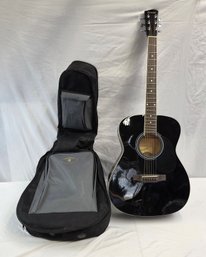 Savannah SGO-12-BK Black Acoustic Guitar Plus Padded Case