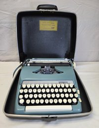 Vintage Light Blue Smith Corona Sterling Manual Portable Typewriter