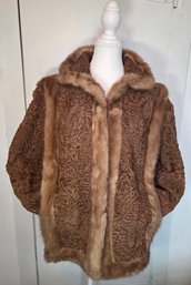 Vintage Custom Designed Jonval Furriers Mink & Curly Lamb Coat