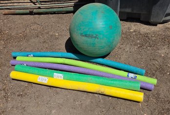 5 Pool Noodles And 65cm Gymnastik Ball