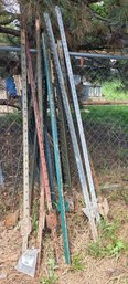Various Height Metal T-Posts Plus Clips