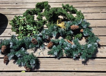 Artificial Christmas Garland & Storage Tub