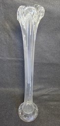 Vintage Advertising Clear Glass Tall Swung Vase