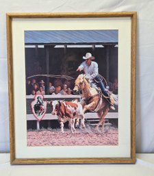 1989 Gary Morton Cheyenne Frontier Days 'The Hard And Fast Tradition' Framed Art