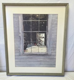 1960s Andrew Wyeth Geraniums Framed Art
