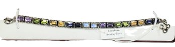 NWT Sterling Silver 925 Semi Precious Gemstone Tennis Bracelet