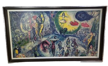 Vintage 1956 Framed Marc Chagall Le Grand Cirque Print