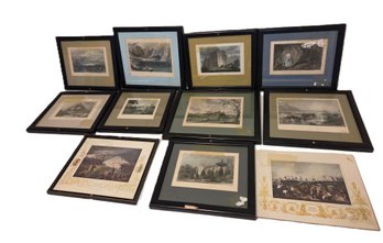 Collection Of Framed Vintage Prints Mostly European