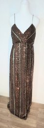 Vintage Lillie Rubin Copper Sequin Beaded Gown