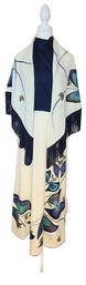 Vintage Alfred Shaheen Signature Butterfly Gown With Shawl