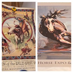 Western Horse Posters Gene Autry Wild West Women & Horse Expo Cutting Horse