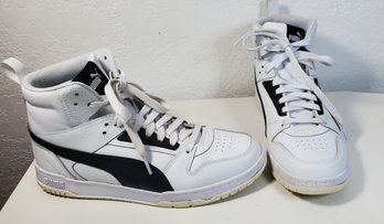 Puma Shoes Mens 9 RBD Game High Top Sneakers 385839-01 White Leather Lace Up