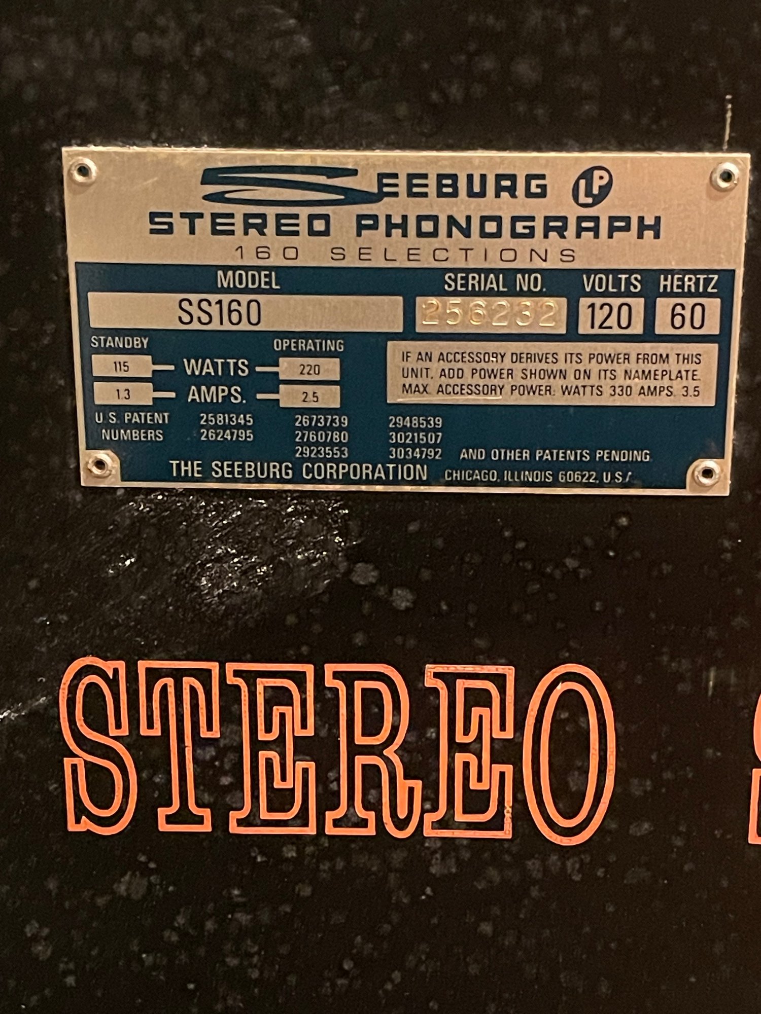 Vintage Seeburg Stereo Showcase Model SS160 45-RPM Record Jukebox
