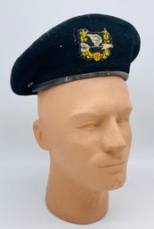Rare ARVN Vietnamese Ranger Black Wool Beret Cap Hat Army Of The Republic Vietnam