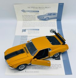 Franklin Mint Precision Model Diecast 1970 Ford Mustand Mach 1 428 Super Cobra Jet Orange 1:24 Scale