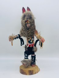 Beautiful James Walker Signed Wolf Carved Wood Kachina Navajo Indian Native American Art Artist