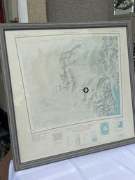 Vintage US Department Of Interior Original Framed Antartica Map