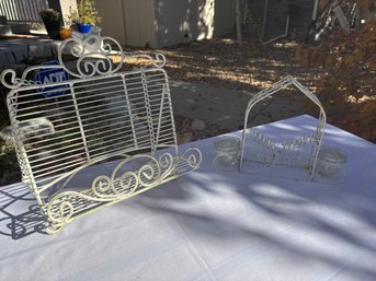 Vintage Book Holder And Candle Holder Set