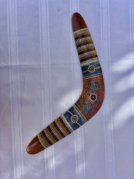 Hand Crafted, Hand Painted Australian Aboriginal Wood Boomerang