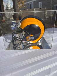 Vintage LA Rams Helmet In Display Case