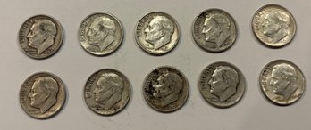 Silver Roosevelt Dimes (10)