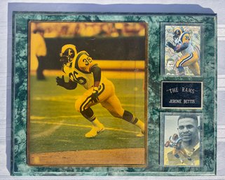 Vintage Jerome Bettis Plaque Including Two Vintage Cards