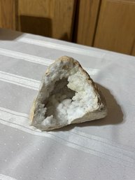 Geode Quartz With White Calcite Crystals
