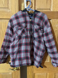 Dickies Men's Water Repellent Flannel Hooded Shirt Jacket