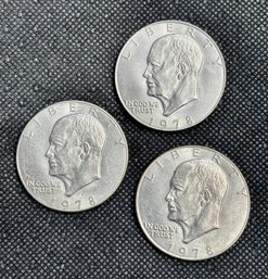 (3) 1978 Eisenhower $1 Coins