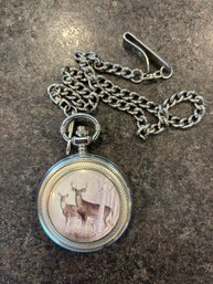 Vintage Pocket Watch With Nature Setting