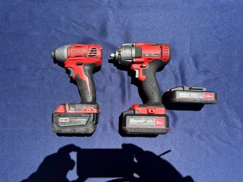 Milwaukee Impact Drills With Batteries And Extra Battery