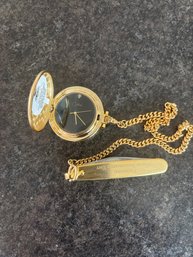 Vintage Colibri Quartz Pocket Watch With Knife