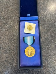 Antartica Service Medal (rare) With Pin In Original Box