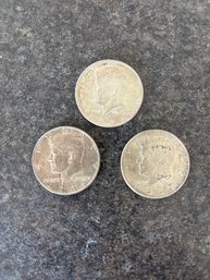 (3) Silver Kennedy Half Dollars