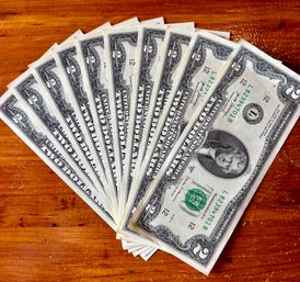 (10) Crisp, Uncirculated, Direct From The Mint 2017 $2 Bills