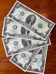 (5) Crisp, Uncirculated, Direct From The Mint 2017 $2 Bills