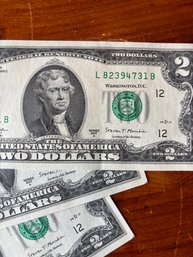 (3)Crisp, Uncirculated, Direct From The Mint 2017 $2 Bills