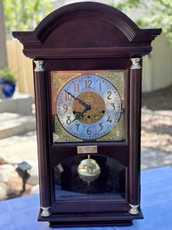 26 Inch Antique Mahogany Wall Classic Wood Cherry Automatic Chime Clock