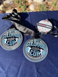 Body Building Competative Medals And...a Tequila Flash From A Mexican Gift Shop