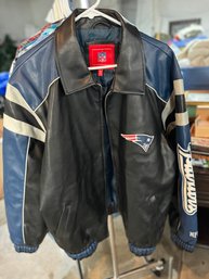 Faux Leather New England Patriots Jacket L