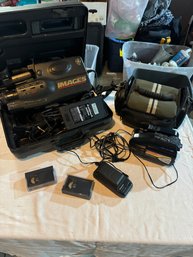 Vintage GE Camera/ Sony Palmcorder With Accessories