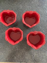 Princess House Pavillionberry Heart Ramekins (4)