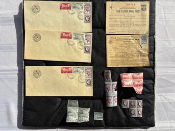 Vintage Envelopes, Stamps (used, And Unused) And Two War Ration Books From WWII Era