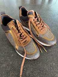 Michael Kors Brown And Gold Shoes