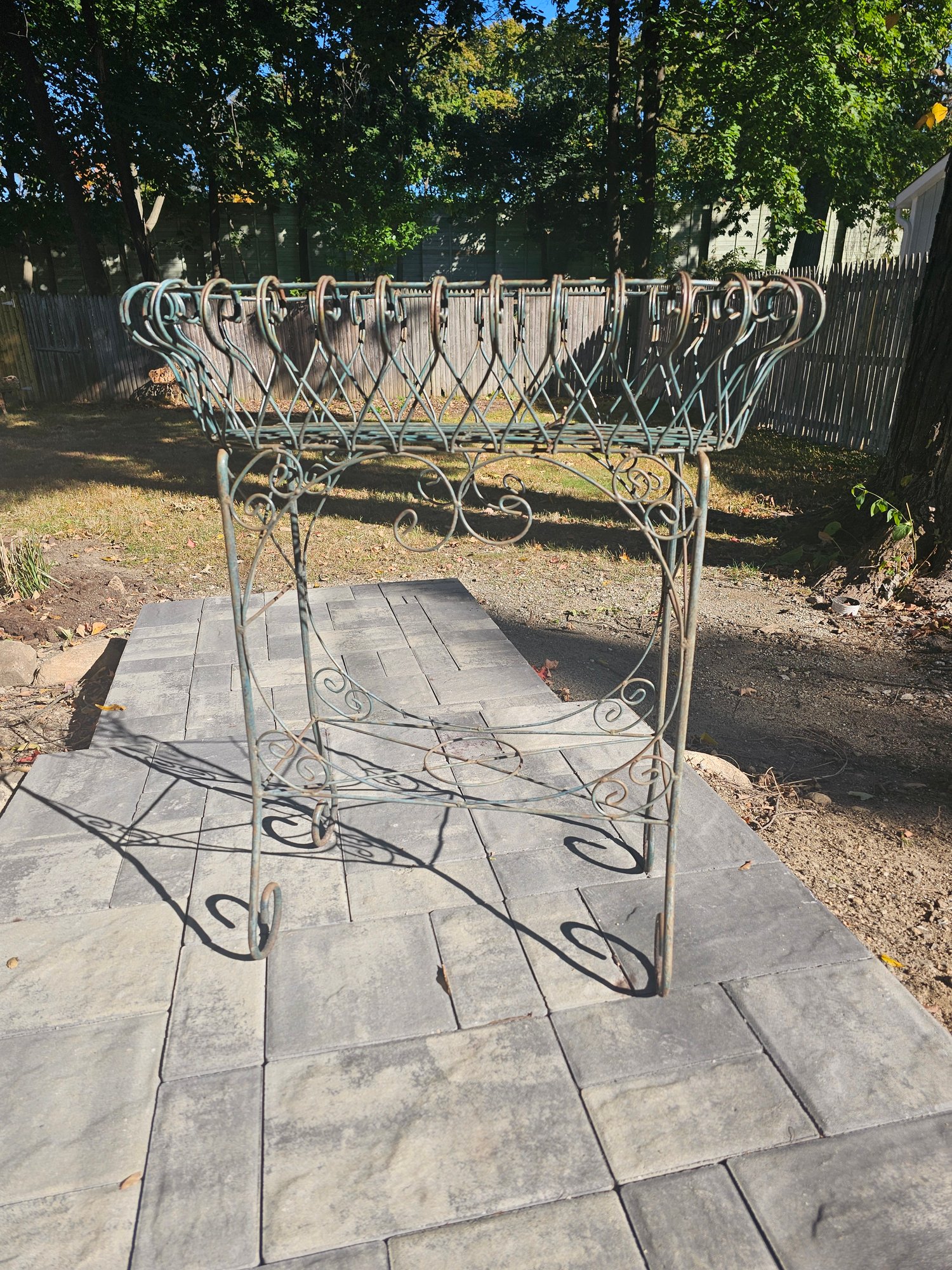 Victorian Wire/Cast Iron Planter Basket 7882