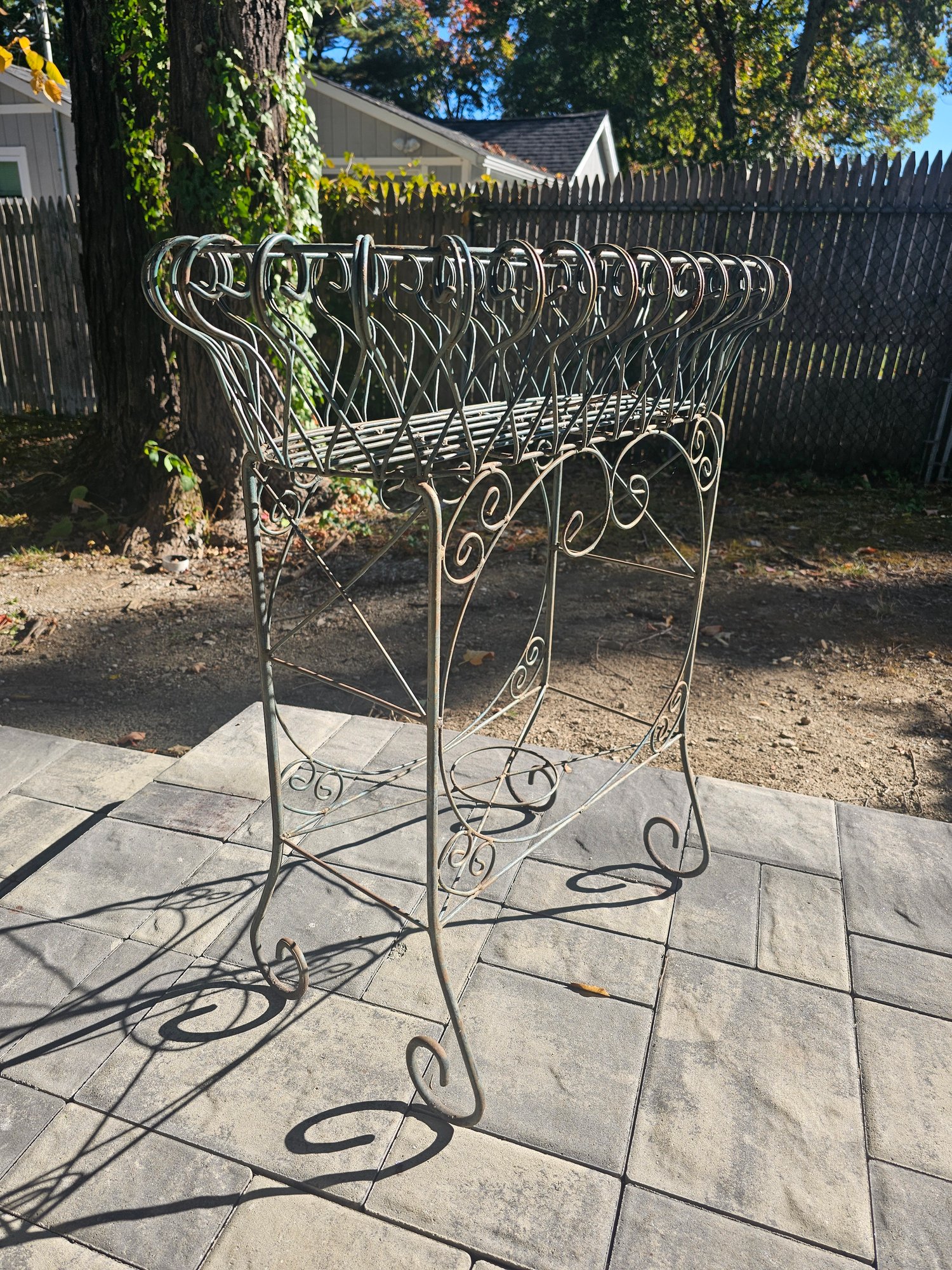 Victorian Wire/Cast Iron Planter Basket 7882