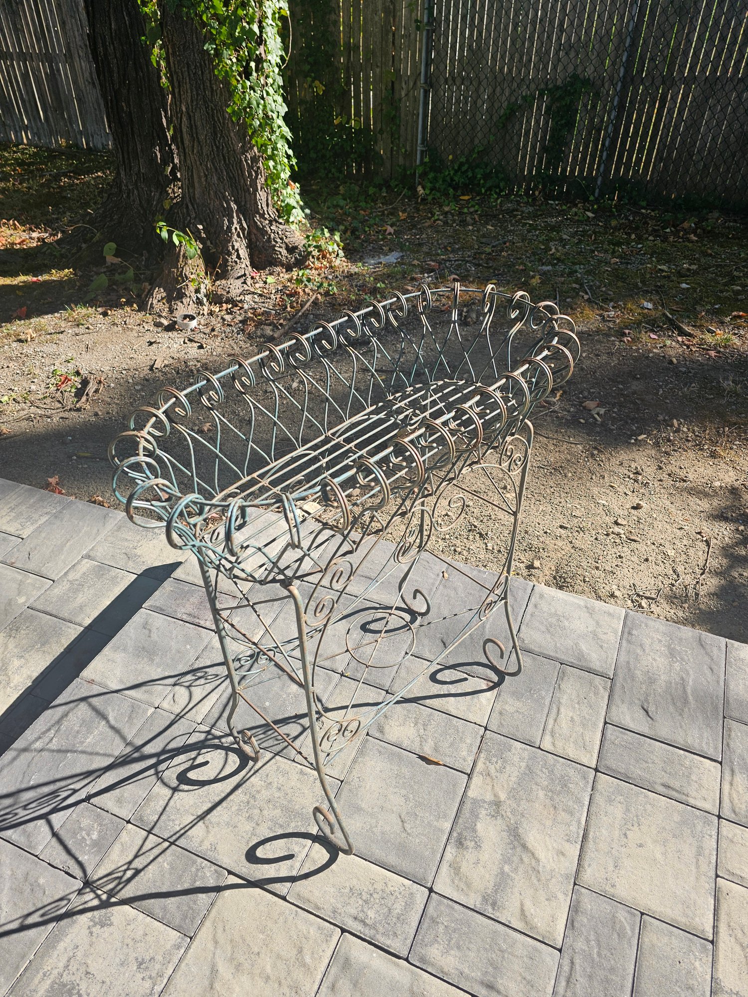 Victorian Wire/Cast Iron Planter Basket 7882