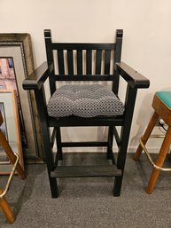 Black Lacquer Pool Chair/Stool