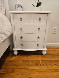 White Four Drawer Nightstand